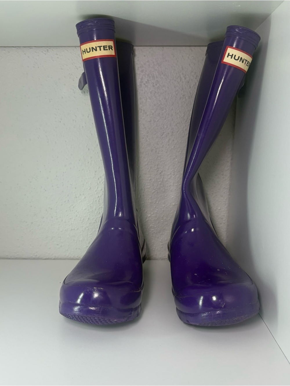 Hunter Original Tall Gloss Kid's Rain Boots Classic Purple Size 2B / 3G EU 33